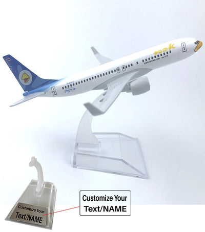 Side view of King of Thailand Air Bird (White Nok) Boeing 737 Airplane Model (16CM) aviation 16-18cm scale model aircraft in.