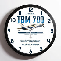 Thumbnail for Socata TBM 700 design on white framed wall clock