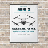 Thumbnail for DJI Mini 3 vertical canvas print - framed - white background