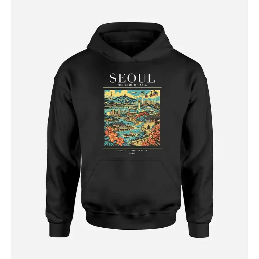 SEOUL - Poster - Premium Hoodie - Black