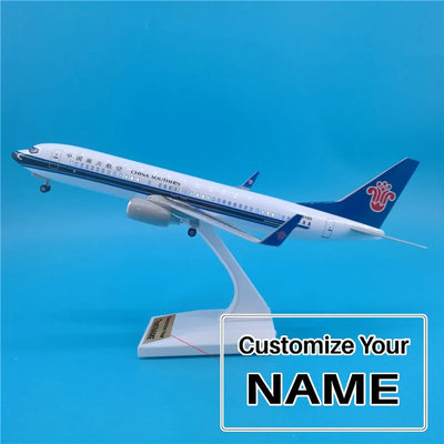 Side view of China Southern Airlines Boeing 737 Airplane Model (30CM) aviation 20-30cm scale model aircraft in diecast metal.