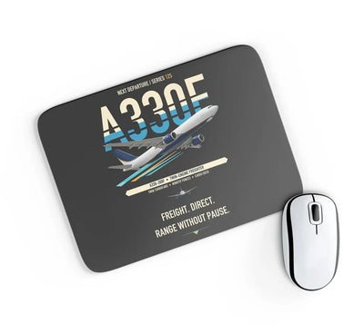 Airbus A330-200F design on black rectangle mouse pad