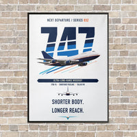 Thumbnail for Boeing 747SP vertical canvas print - framed - white background