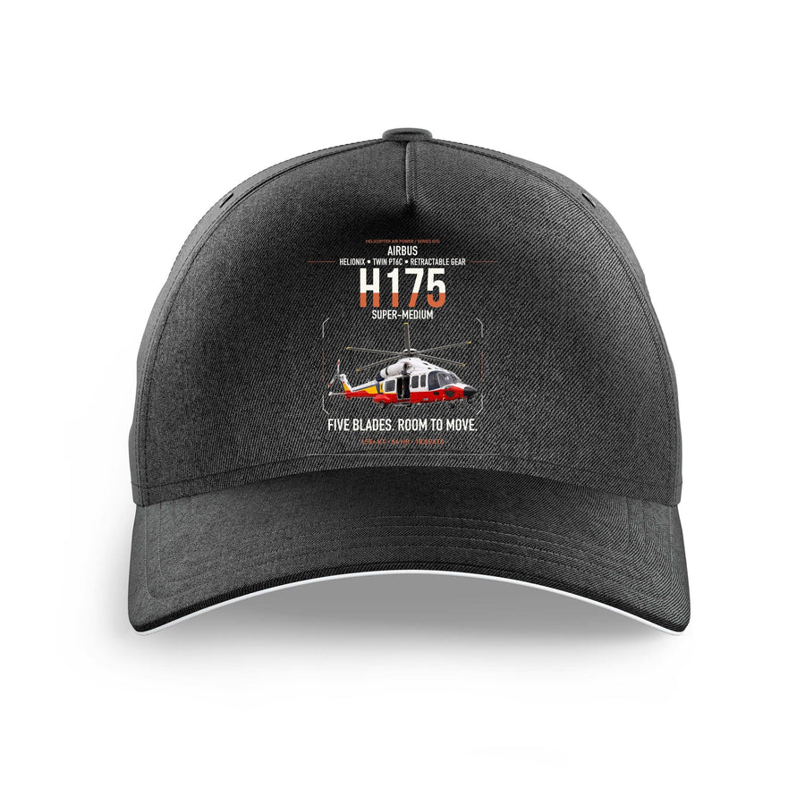 Airbus H175 design on black printed hat
