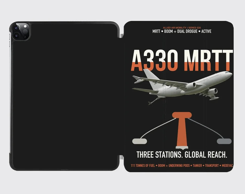 Airbus A330 MRTT design on black ipad tablet case