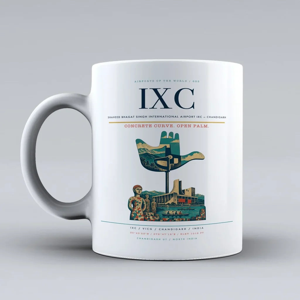 Bhagat Singh International Airport IXC — Chandigarh Mug design on white shaheed