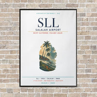 Thumbnail for Salalah Airport SLL vertical canvas print - framed - white background