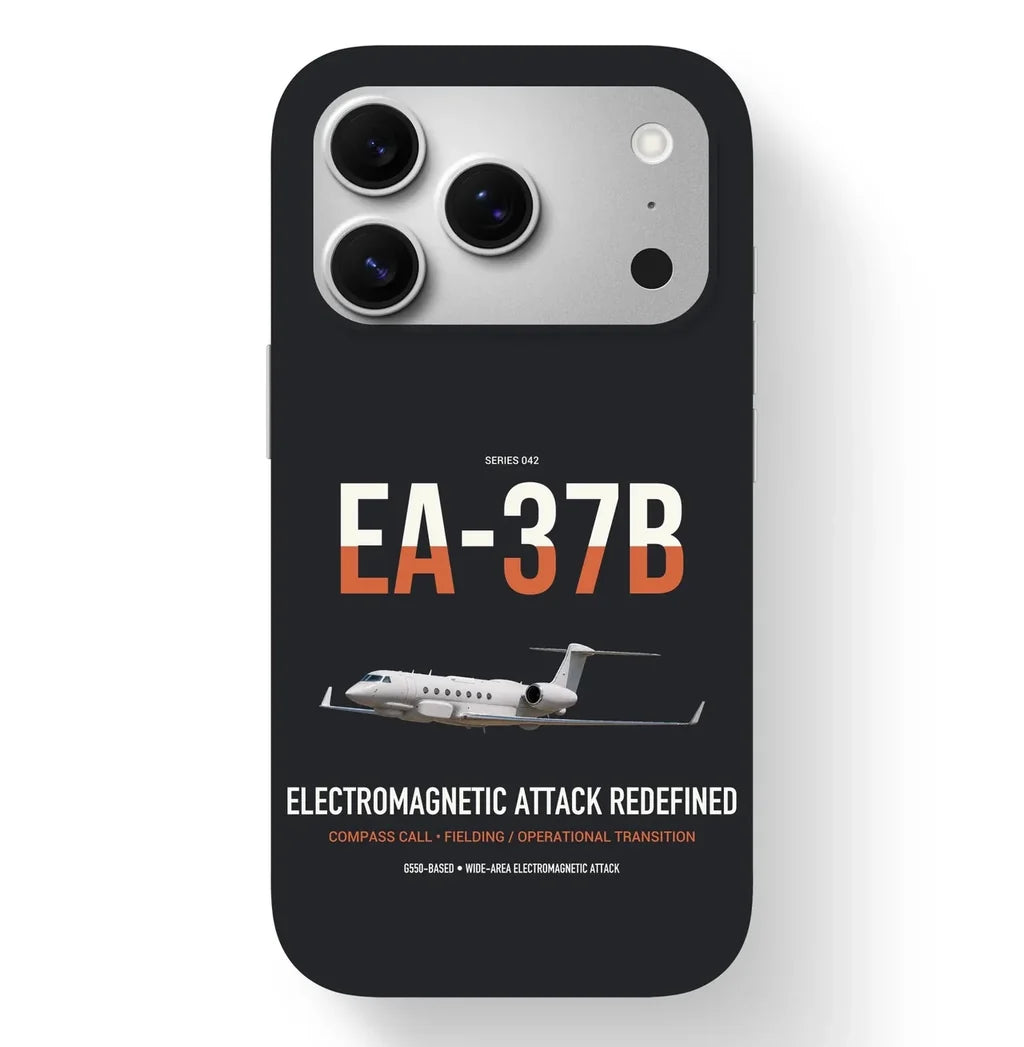 EA-37B Compass Call design on black magsafe iphone case, for iPhone 17 Pro