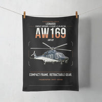 Thumbnail for Leonardo AW169 design on black towel