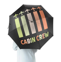 Thumbnail for Colourful Cabin Crew aviation design on windproof polyester umbrella.