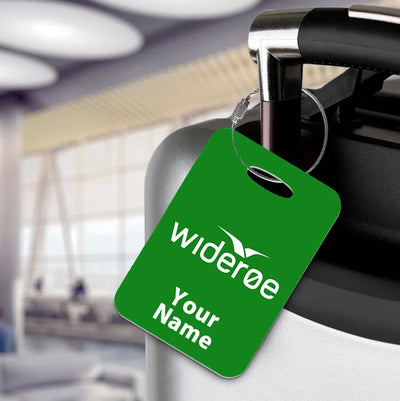 Wideroe Airlines aviation design acrylic luggage tag, durable acrylic construction.