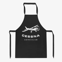 Thumbnail for Cessna Aeroclub aviation design on durable cotton blend kitchen apron.