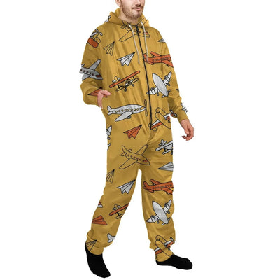 Super Drawings of Airplanes Jumpsuit for Men & Women aviation design on soft cotton blend jumpsuit.