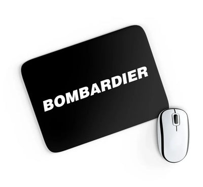 Bombardier & Text aviation design on neoprene with anti-slip base mouse pad.