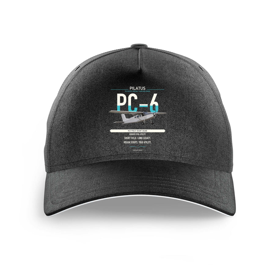 Pilatus PC-6 Porter design on black printed hat