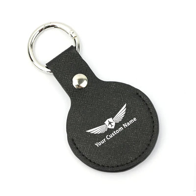 Your Custom Name Design For Airtags Case Leather Keychain aviation themed AirTag case for AirTag.