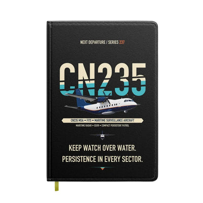 Airbus CN235 Maritime Surveillance Aircraft design on black notebook