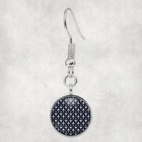 Thumbnail for Perfectly Sized Seamless Airplanes Dark Blue aviation earrings, hypoallergenic alloy body with engraved detail.