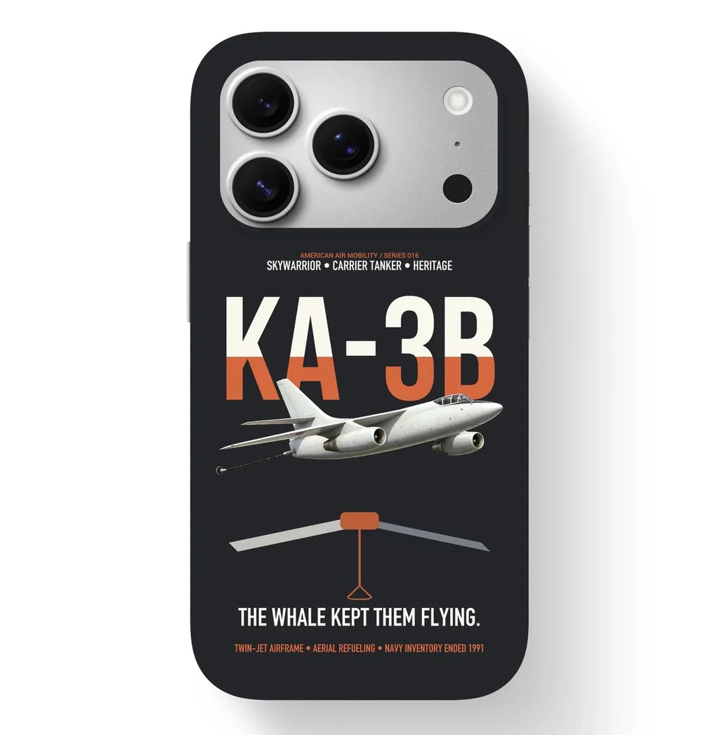 KA-3B Skywarrior design on black magsafe iphone case, for iPhone 17 Pro