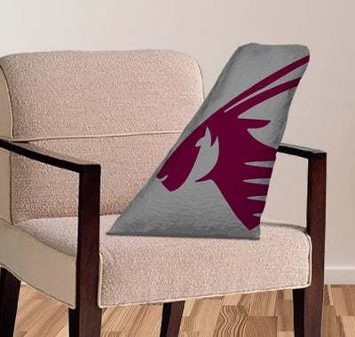 Qatar Airways aviation design on soft polyester filling aircraft tail pillow.