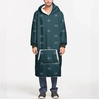Thumbnail for Nice Airplanes (Green) aviation design on soft fleece blanket hoodie.