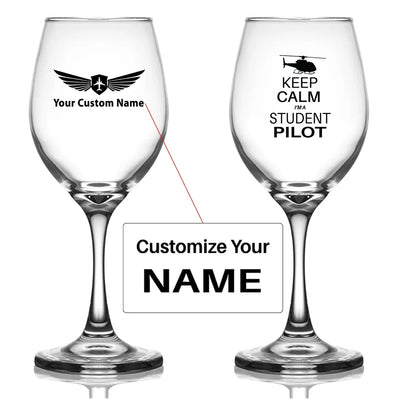 Customisable Helicopter Wine Glass