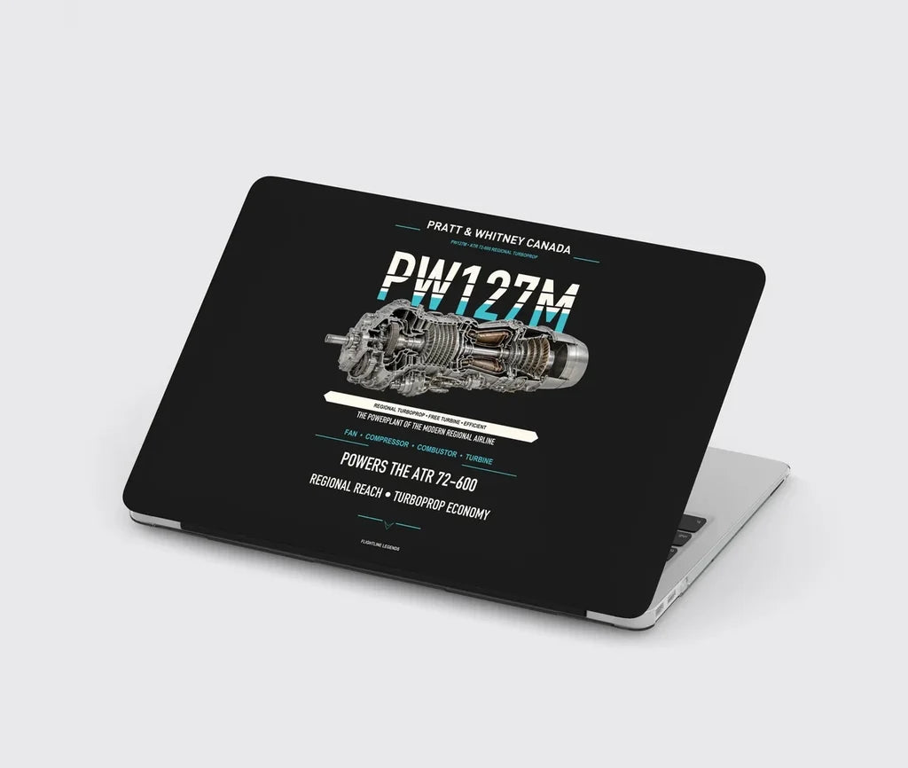 PW127M design on black MacBook case