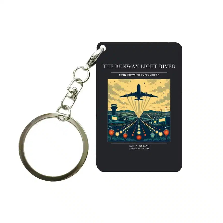 VINTAGE G4303 - The Runway Light River - Designed Key Chain design on black