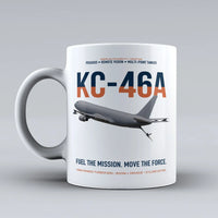 Thumbnail for KC-46A PEGASUS design on white ceramic mug, double-side print