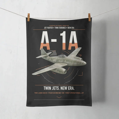 Messerschmitt Me 262A-1a design on black towel