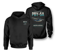 Thumbnail for PBY-5A Catalina design on black double-side hoodie, double-side print