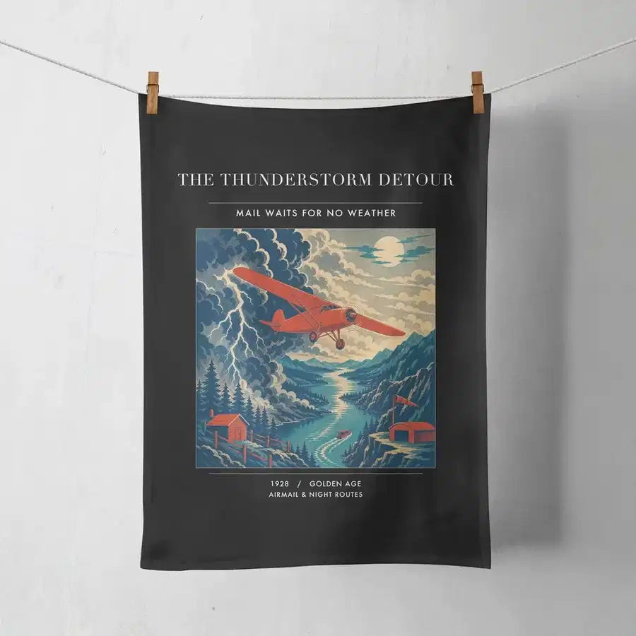 VINTAGE G4148 - The Thunderstorm Detour - Designed Towels design on black