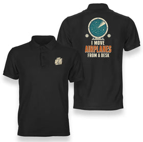 I Move Airplanes From A Desk Double-Side Polo T-Shirt
