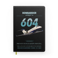 Thumbnail for Bombardier Challenger 604 design on black notebook