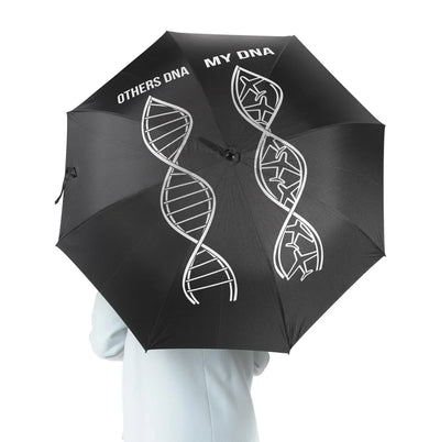 Aviation DNA aviation design on windproof polyester umbrella.
