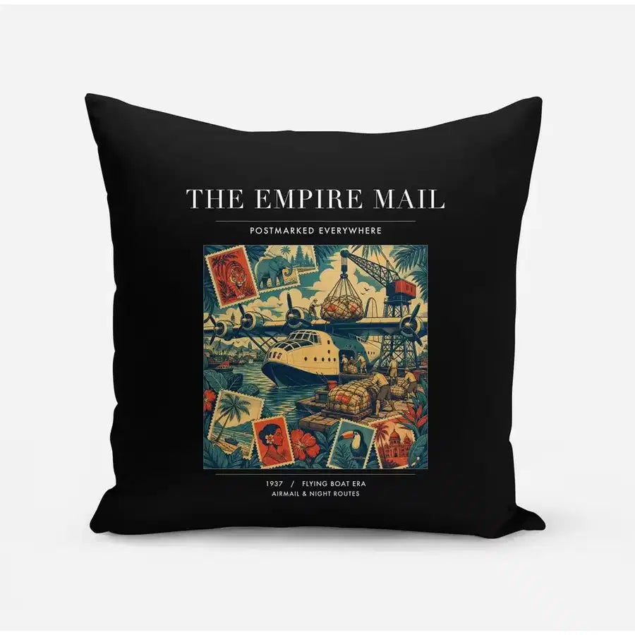 VINTAGE G4073 - The Empire Mail - Designed Pillows design on black
