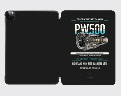 PW500 design on black ipad tablet case