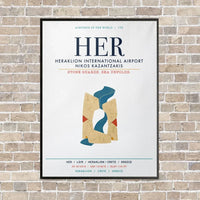 Thumbnail for Heraklion International Airport Nikos Kazantzakis HER vertical canvas print - framed - white background