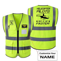 Thumbnail for Helicopter Pilots Get It Up Faster aviation design printed on high-visibility reflective fabric reflective vest.