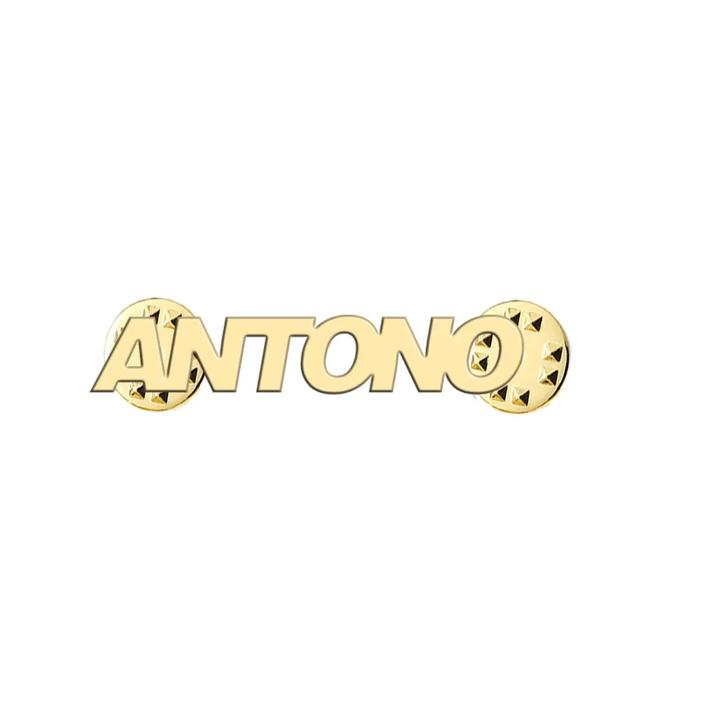 Antonov & Text aviation hollow pin in polished alloy.