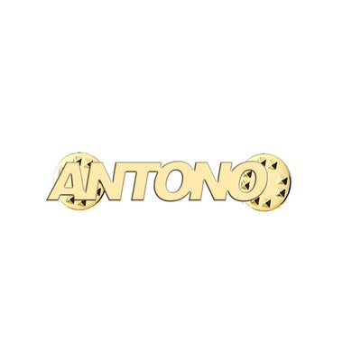 Antonov & Text aviation hollow pin in polished alloy.