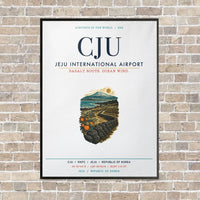 Thumbnail for Jeju International Airport CJU vertical canvas print - framed - white background