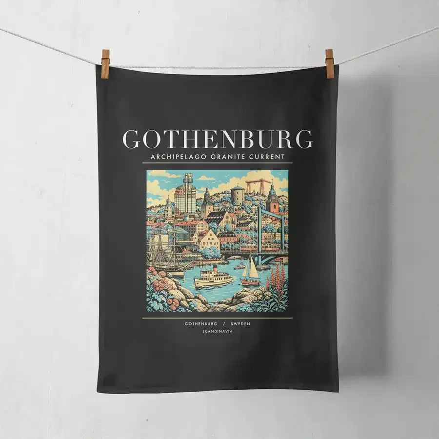 GOTHENBURG - Poster - Towel - Black