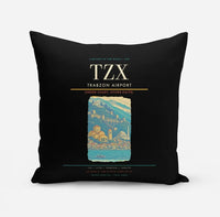 Thumbnail for Trabzon Airport (TZX) design on black pillow