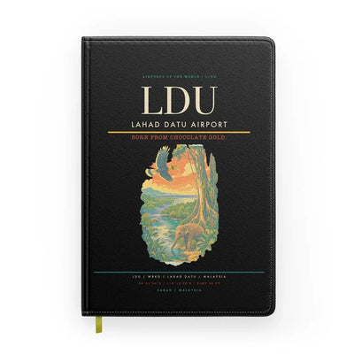 Lahad Datu Airport (LDU) design on black notebook