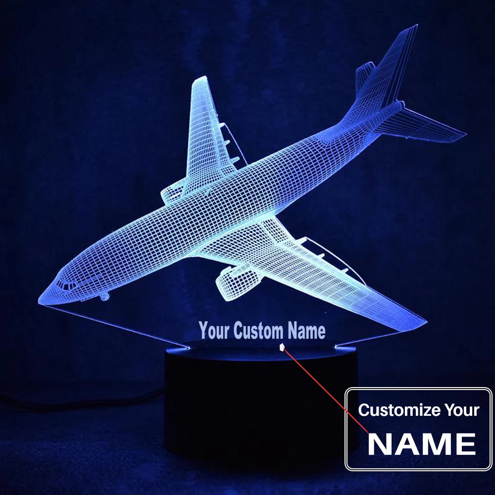 Boeing 737 3D "7 Colour" aviation themed 3D night lamp, premium acrylic with LED.