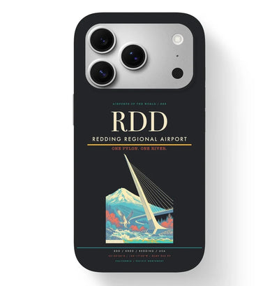 Redding Airport (RDD) design on black iPhone 17 Pro MagSafe case