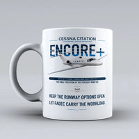 Thumbnail for Cessna Citation Encore+ design on white ceramic mug, double-side print