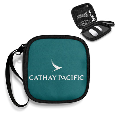 Cathay Pacific Airways Airlines Portable aviation design portable headphone bag, padded polyester construction.