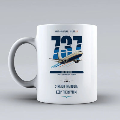 Boeing 737-400 Classic double-side print on white ceramic mug